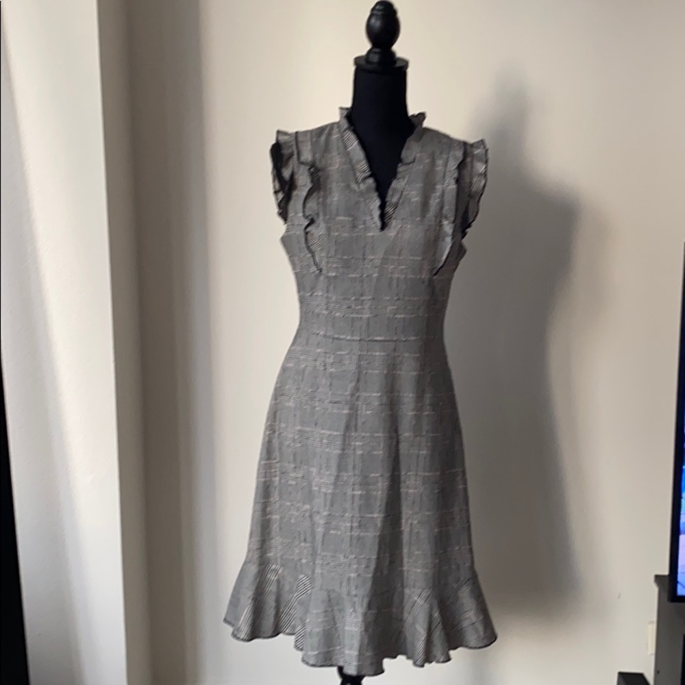 Grey Pink Black Trim Dress